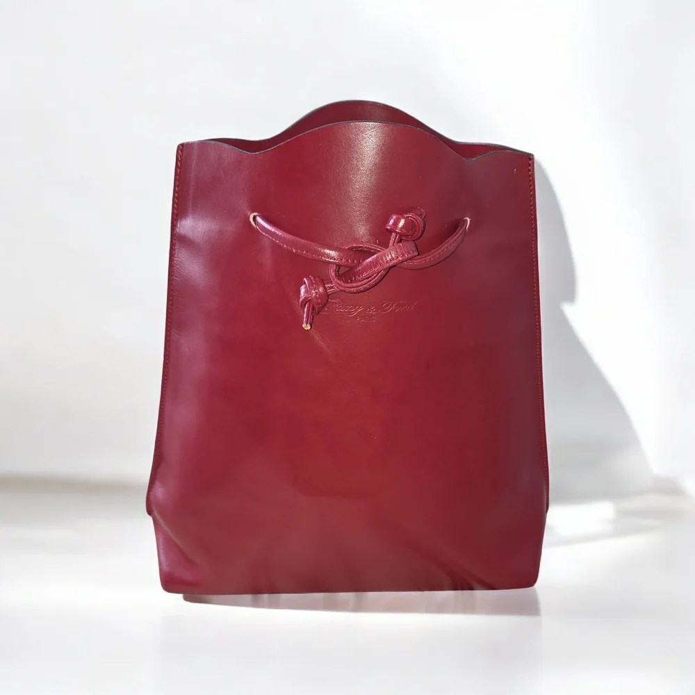Tiffany & Fred Paris Chic Red Leather Backpack - Picture 1 of 15